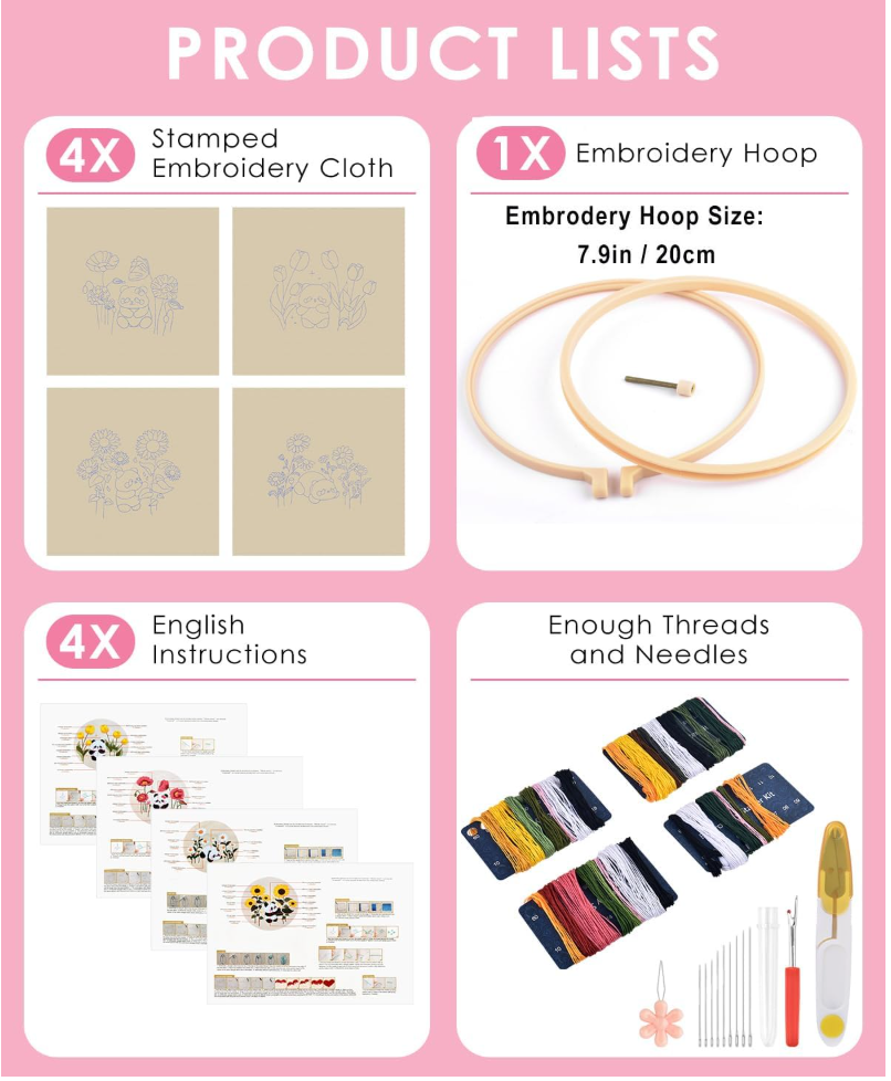Panda Embroidery Kit