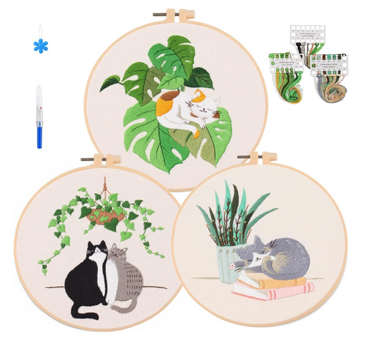 HighKick Cat Embroidery Kit