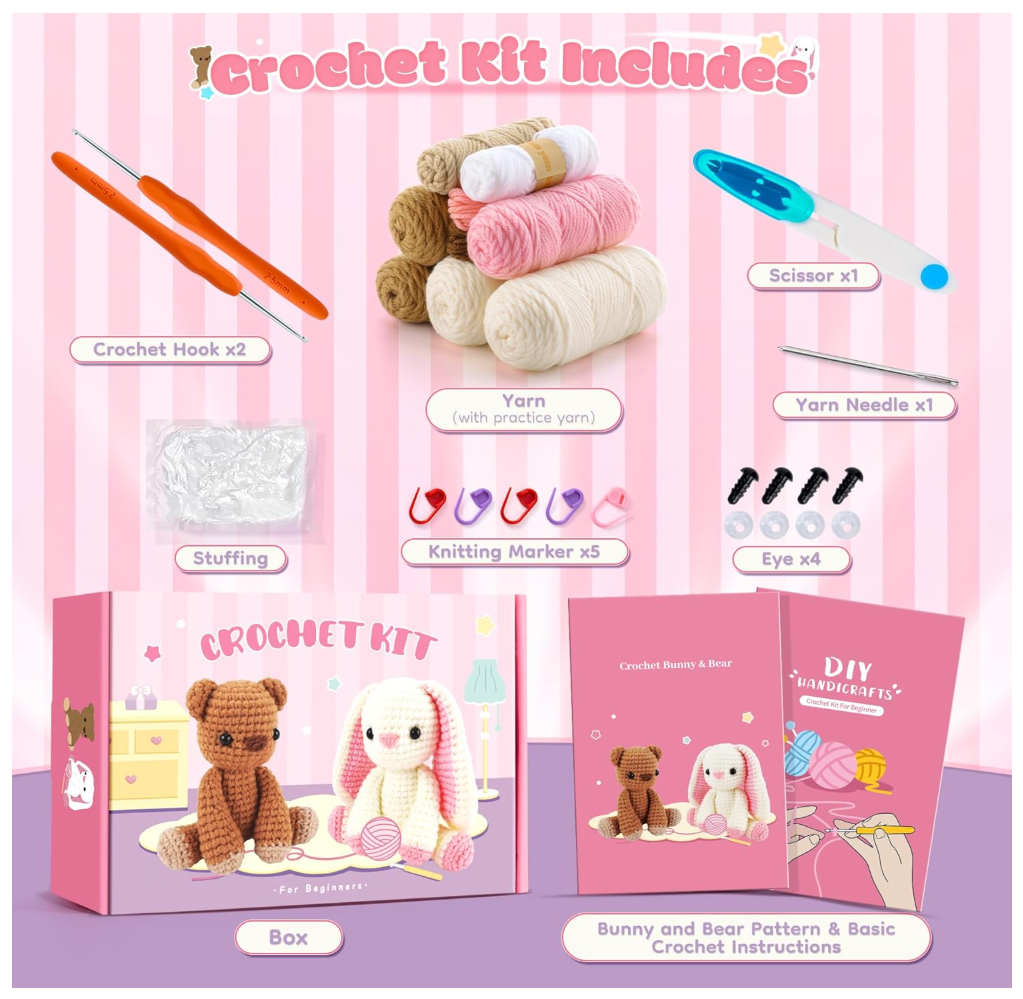 Bunny & Bear Crochet Kit
