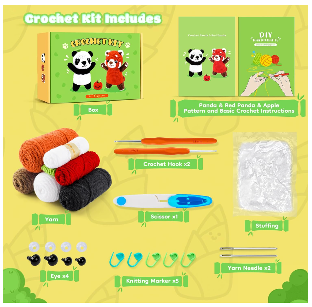 Panda Crochet Animal Kit